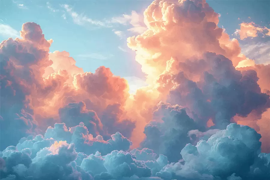 Papier peint Nuages colorés w01509