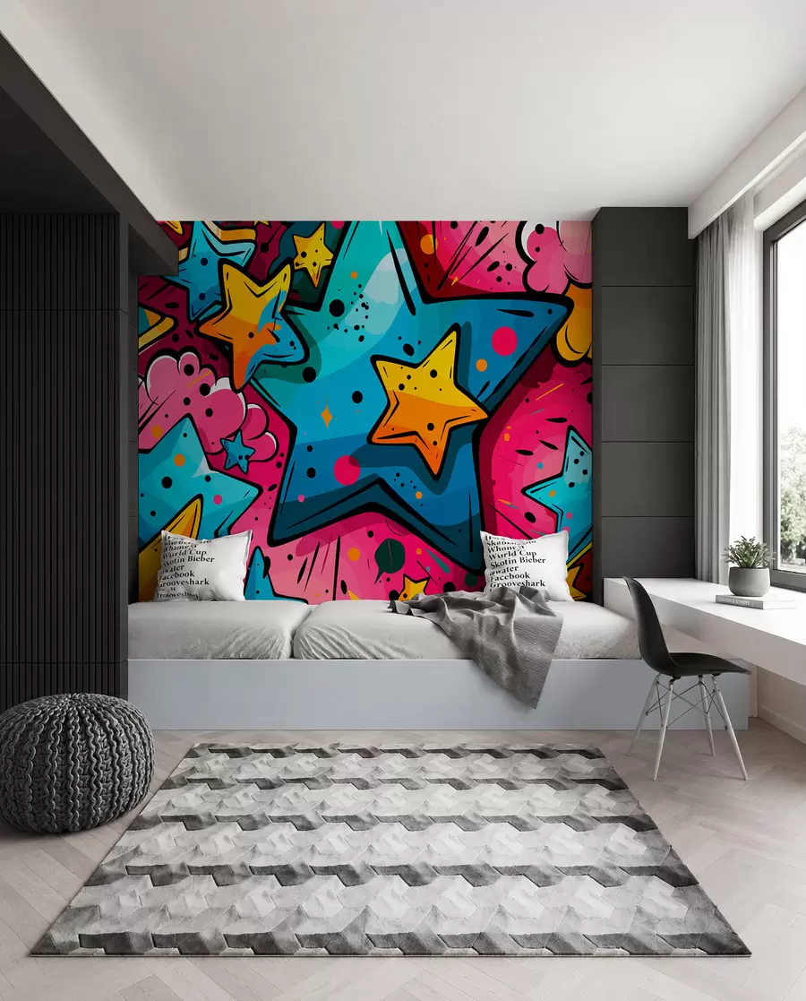 Papier peint Éclat de couleurs pop w01063