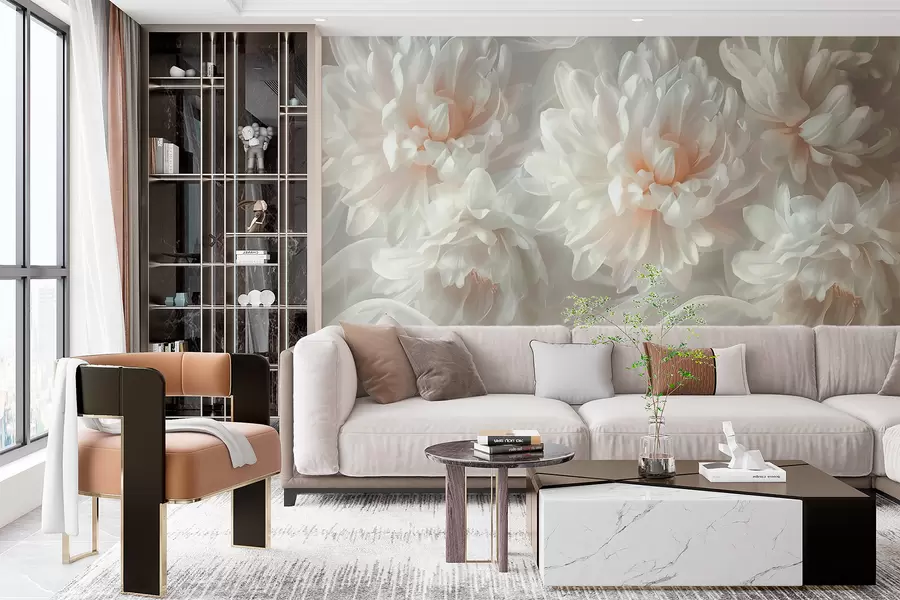 Papier peint Pivoines blanches w01105