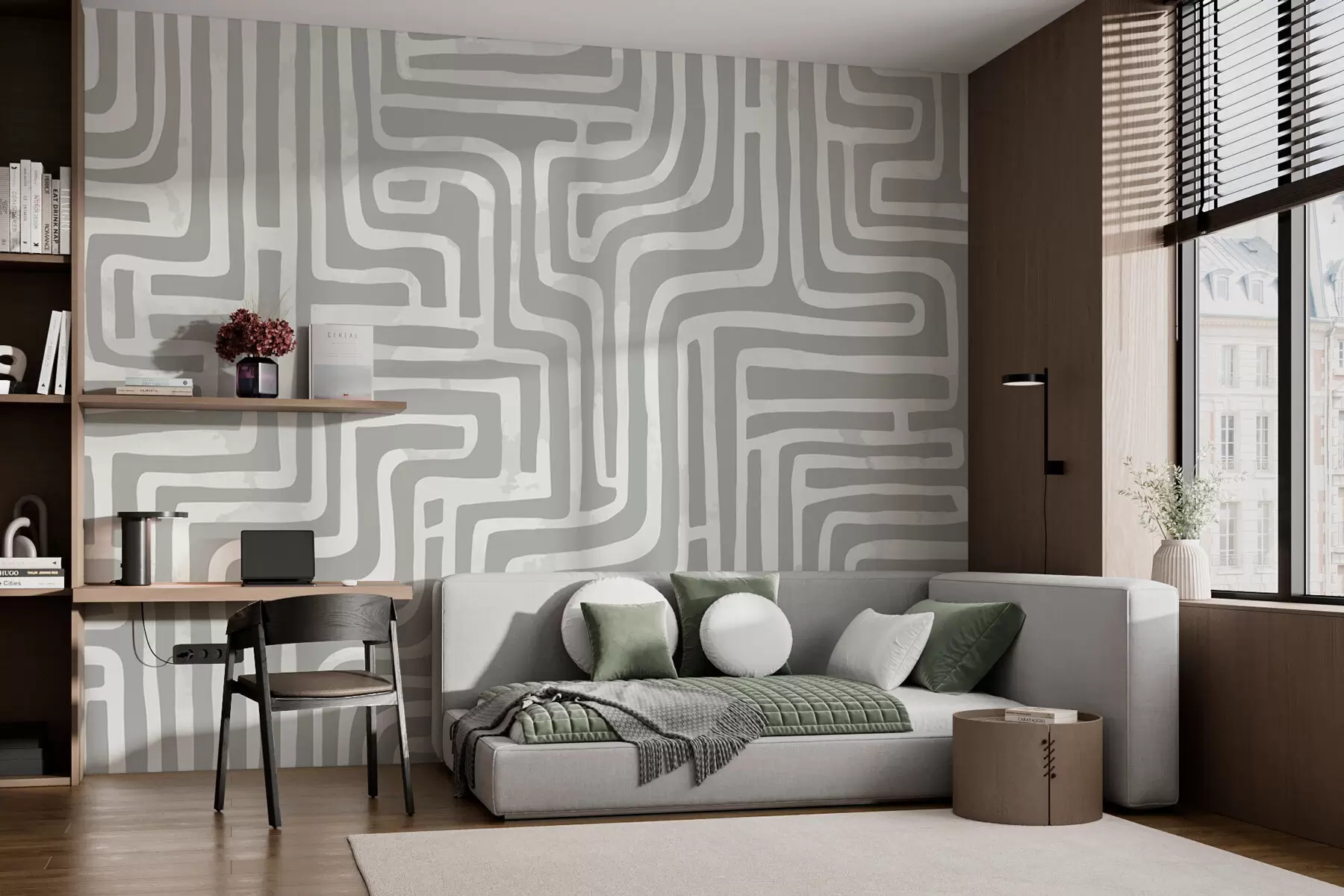 Papier peint Labyrinthe moderne et élégant w08299v2