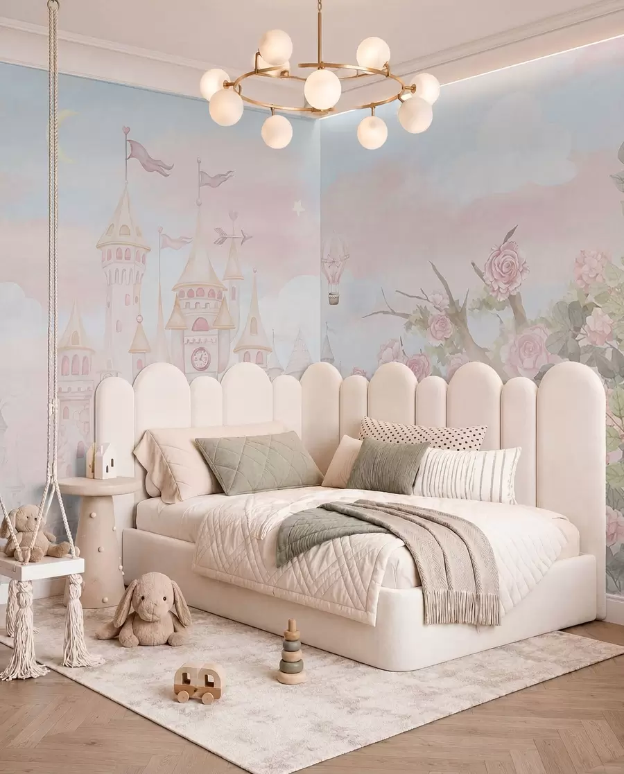 Papier peint Château au royaume des fleurs w01524
