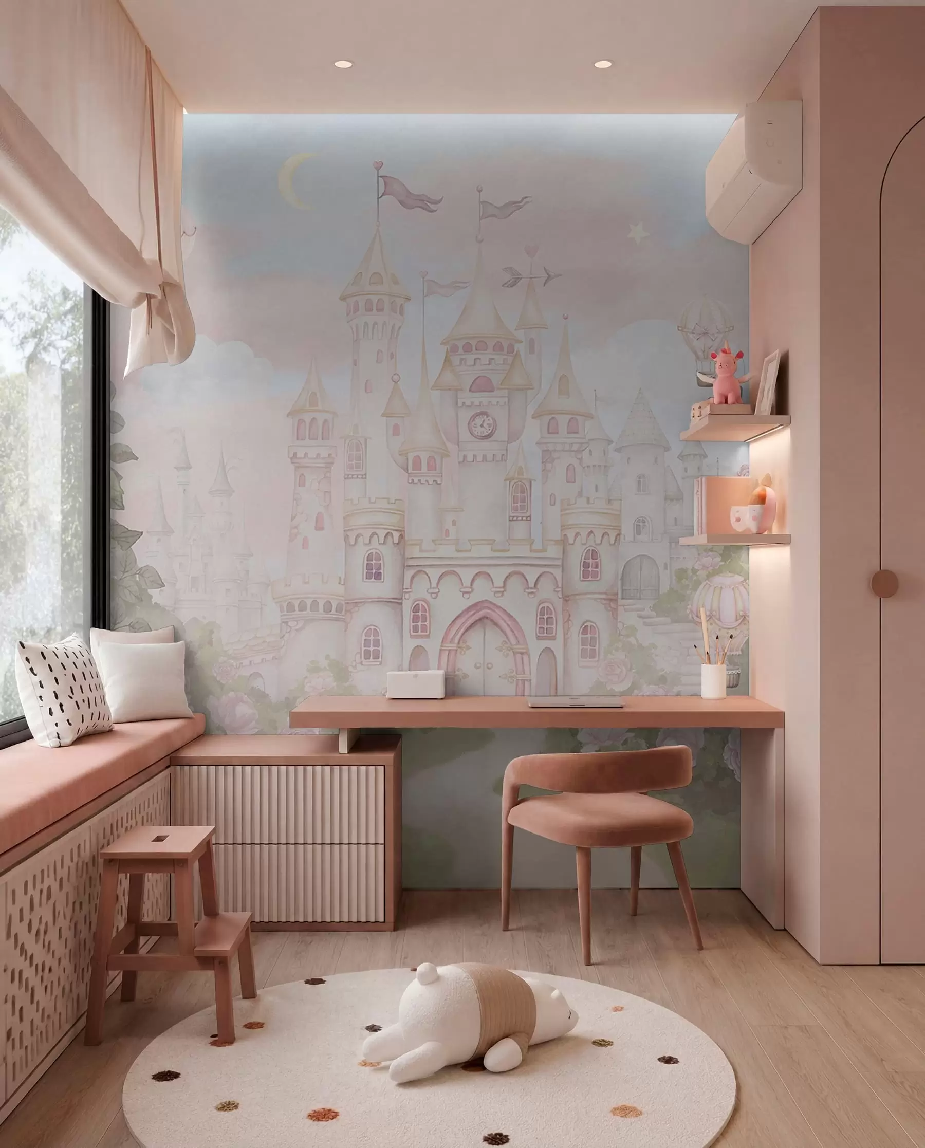 Papier peint Château au royaume des fleurs w01524