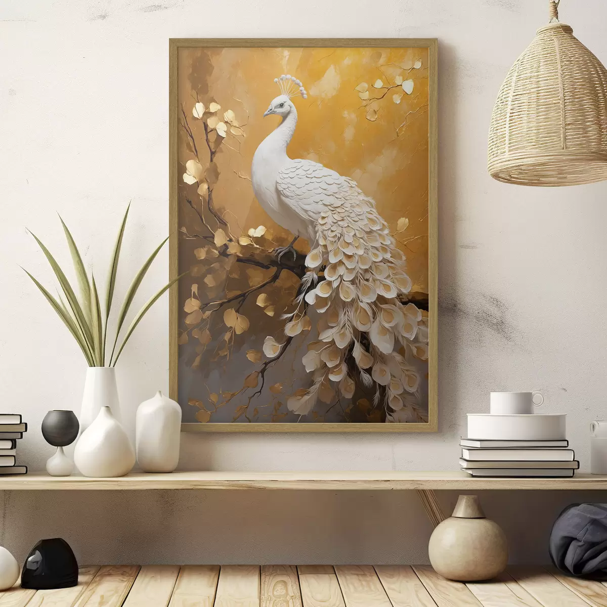 Poster Paon blanc f40636