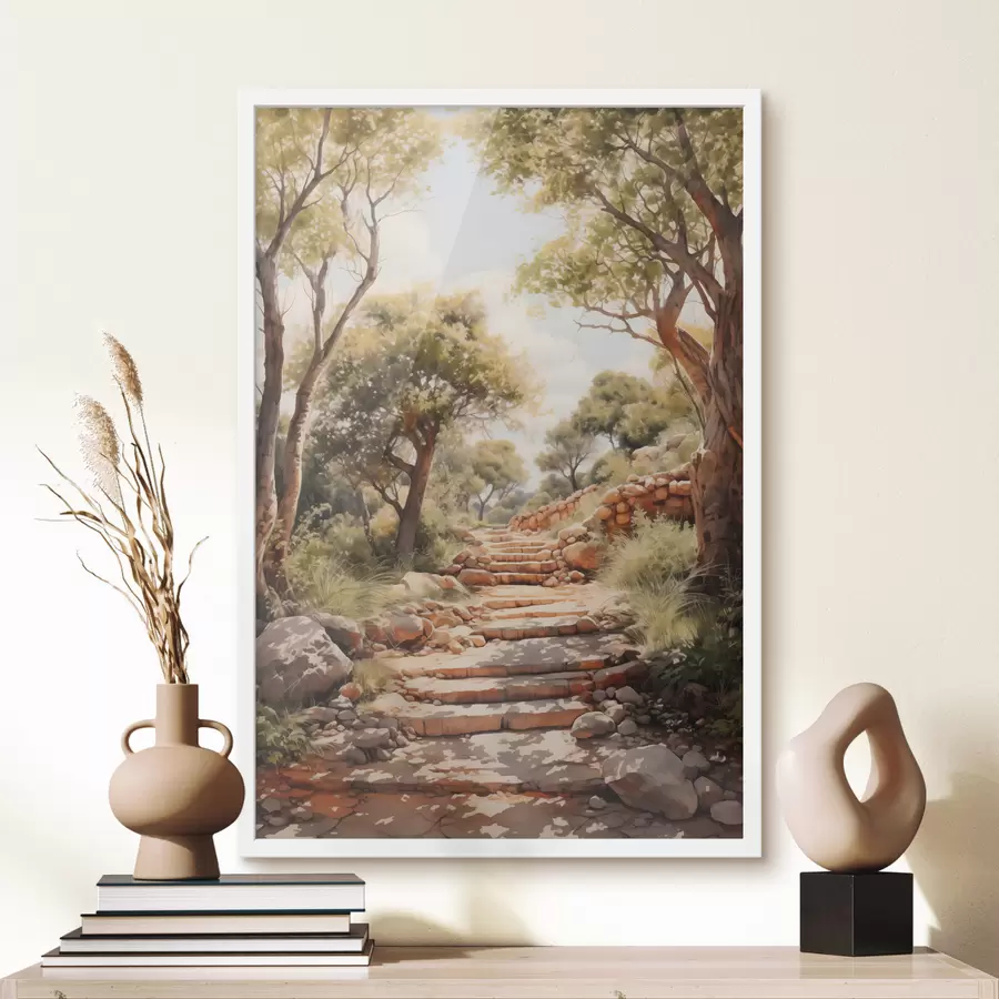 Papier peint Chemin dans le parc imitation aquarelle f40804