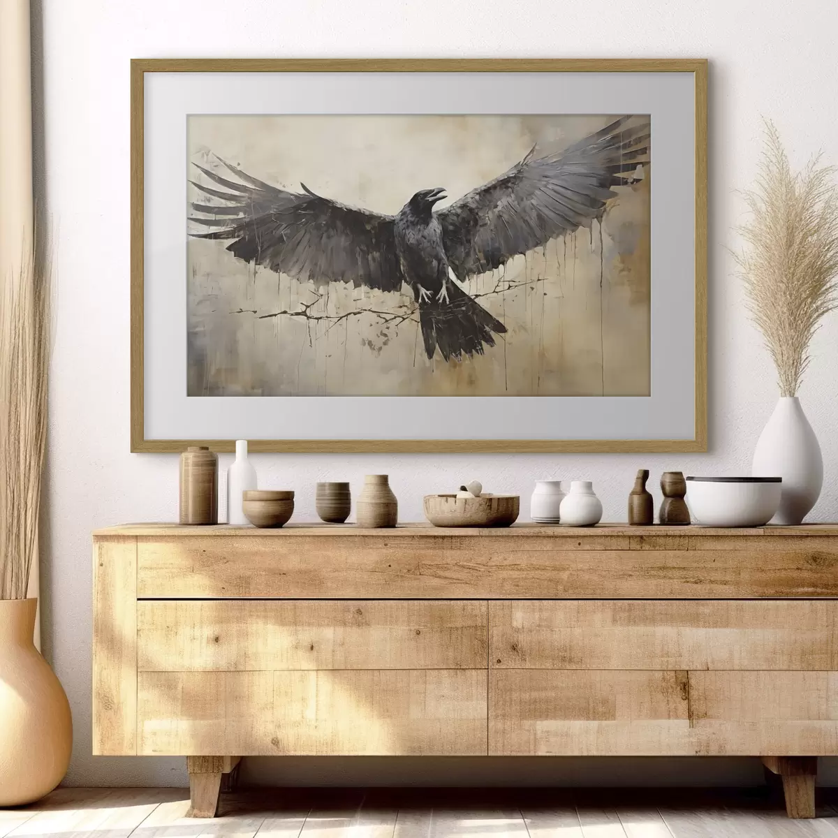 Poster Le corbeau noir déploie ses ailes f40809