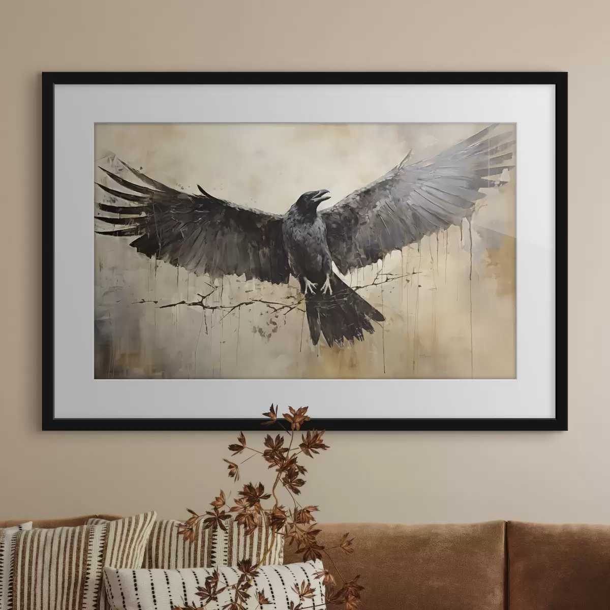 Poster Le corbeau noir déploie ses ailes f40809