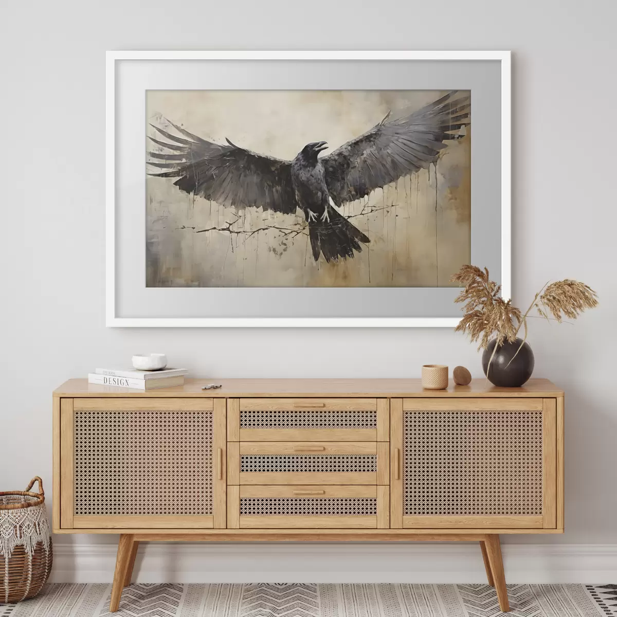 Poster Le corbeau noir déploie ses ailes f40809