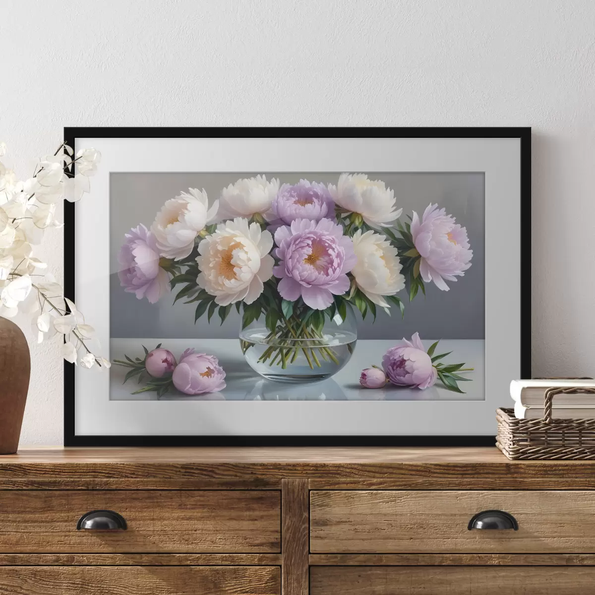 Poster Pivoines et souvenir f40610