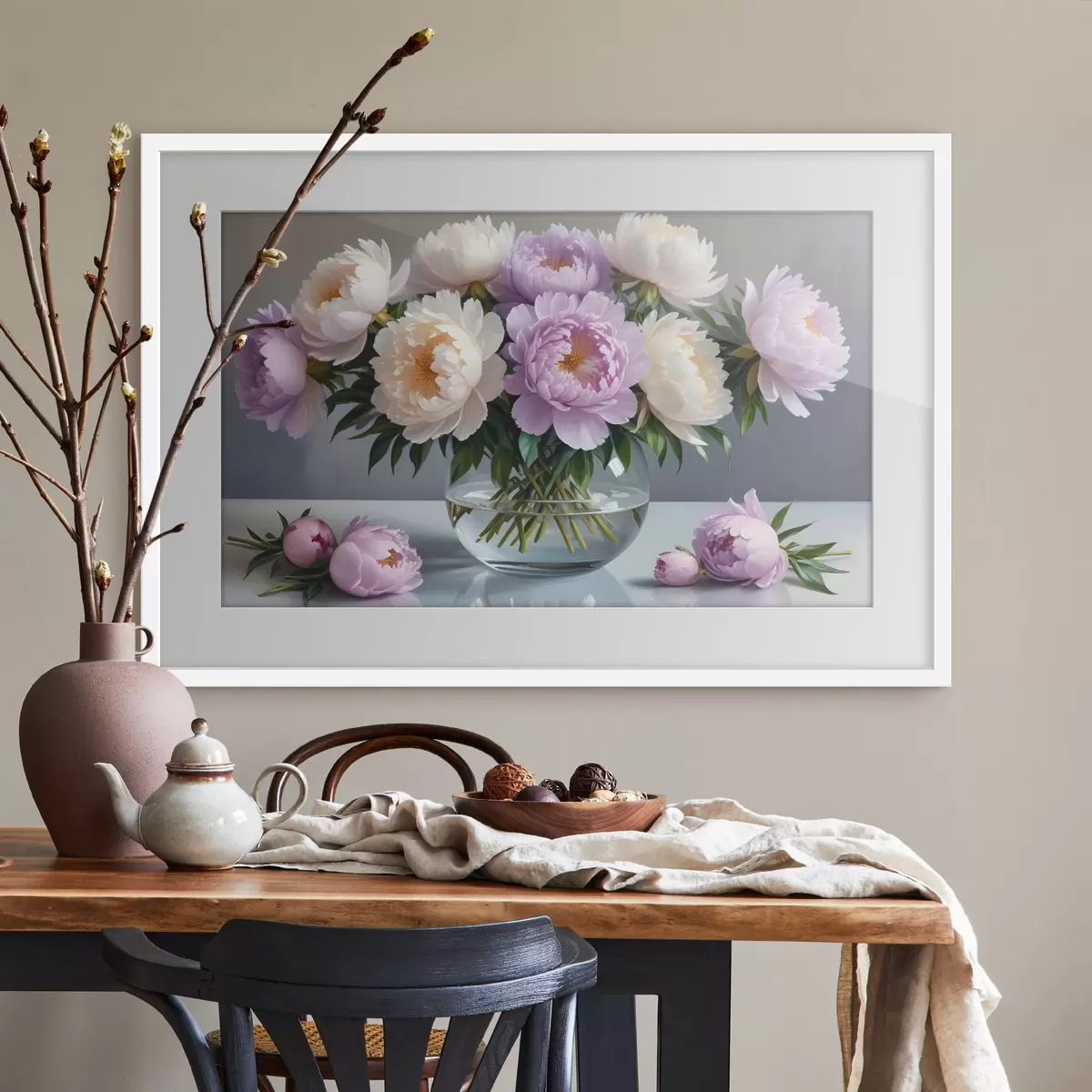 Poster Pivoines et souvenir f40610