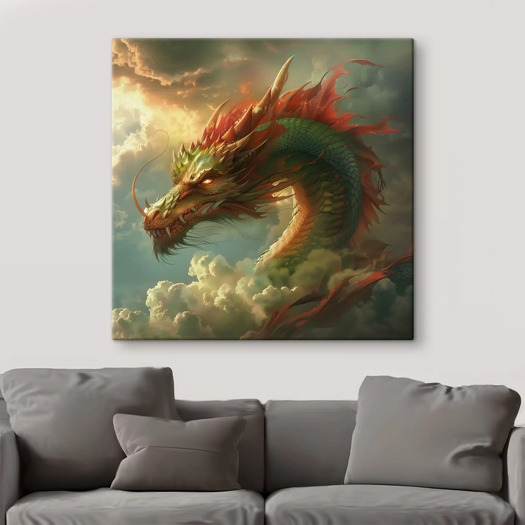 Tableau Dragon dans les nuages s40779