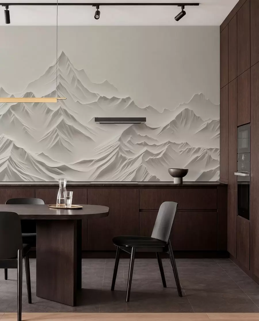 Papier peint Montagnes grises w01644