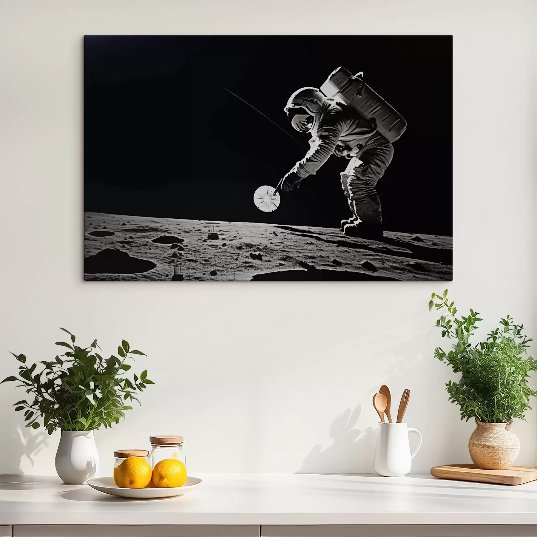 Tableau Astronaute sur la lune s40838