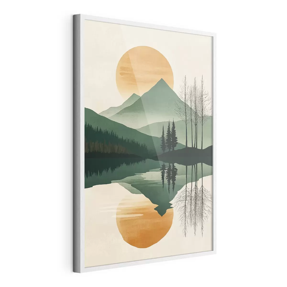 Poster Montagne et soleil ambré f40832