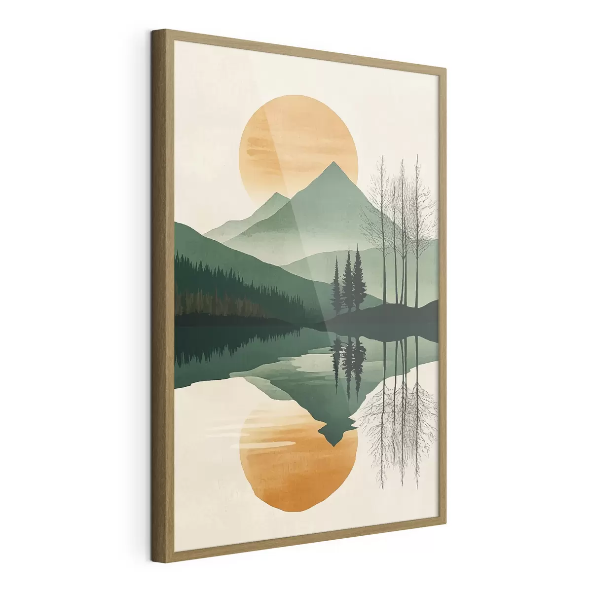 Poster Montagne et soleil ambré f40832
