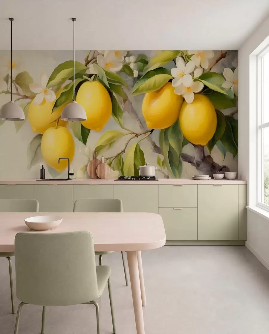 Papier peint Citrons w01136