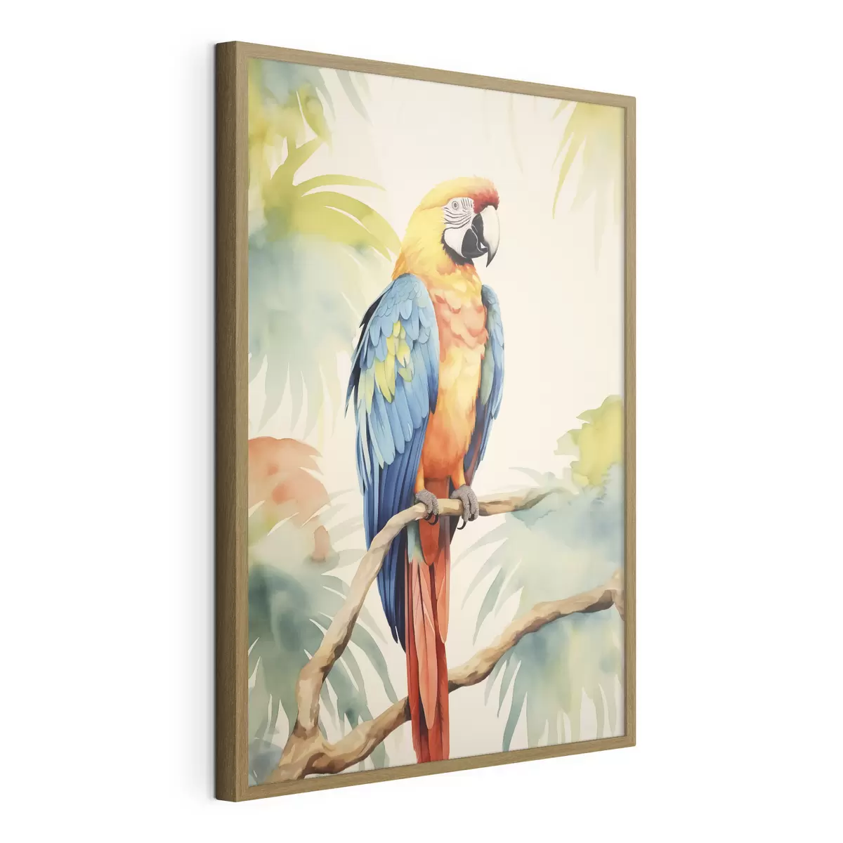 Poster Un perroquet ara coloré est assis sur une branche f40879