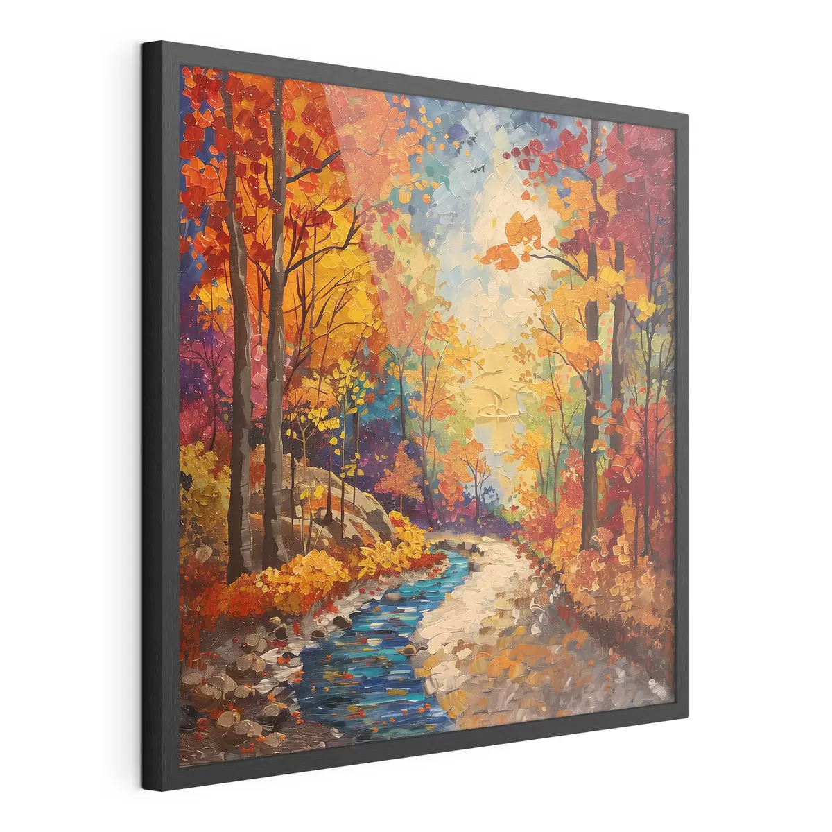 Poster Chemin dans la forêt avec des peintures à l'aquarelle f40901