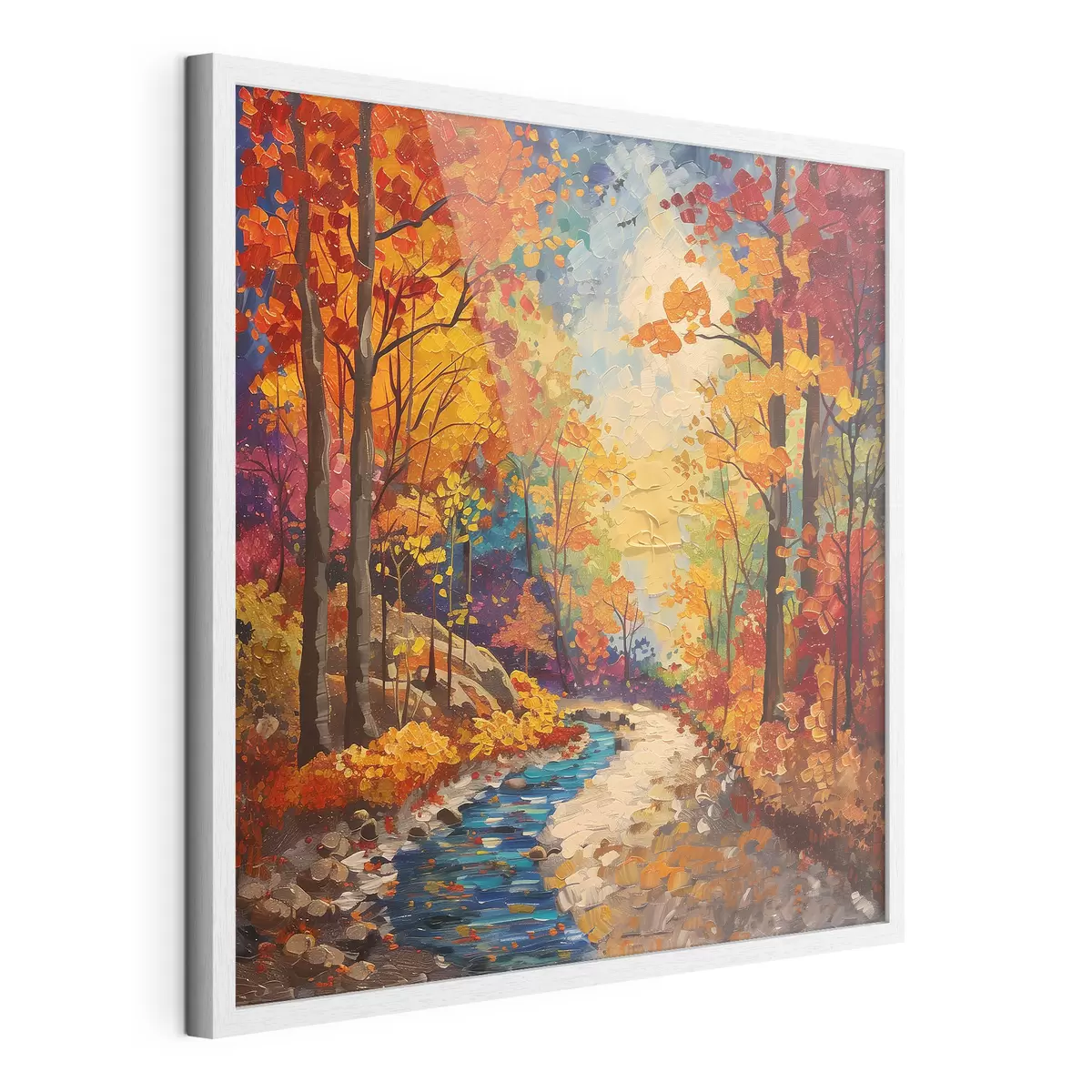 Poster Chemin dans la forêt avec des peintures à l'aquarelle f40901