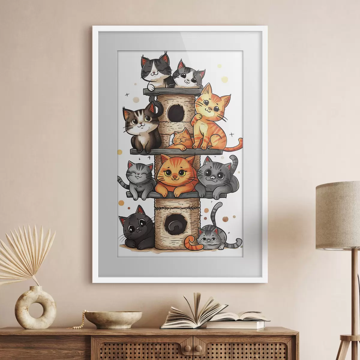 Poster Divers chats sur le comptoir f40929