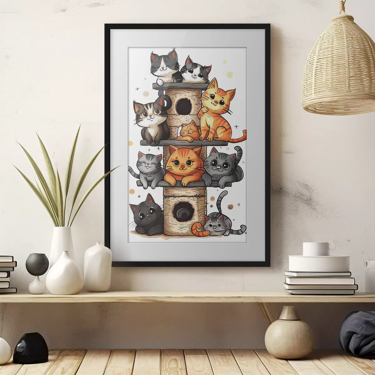 Poster Divers chats sur le comptoir f40929