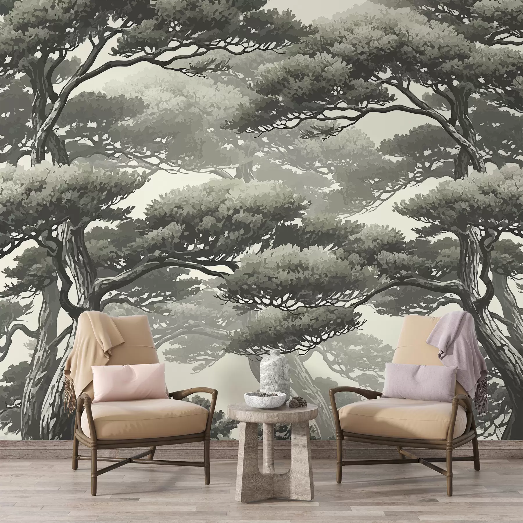 Papier peint Arbres dans le style japonais w01755v3