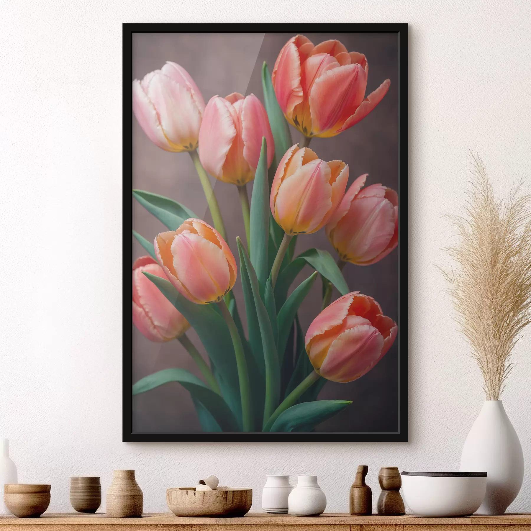 Tableau Tulipes sur fond flou f40854