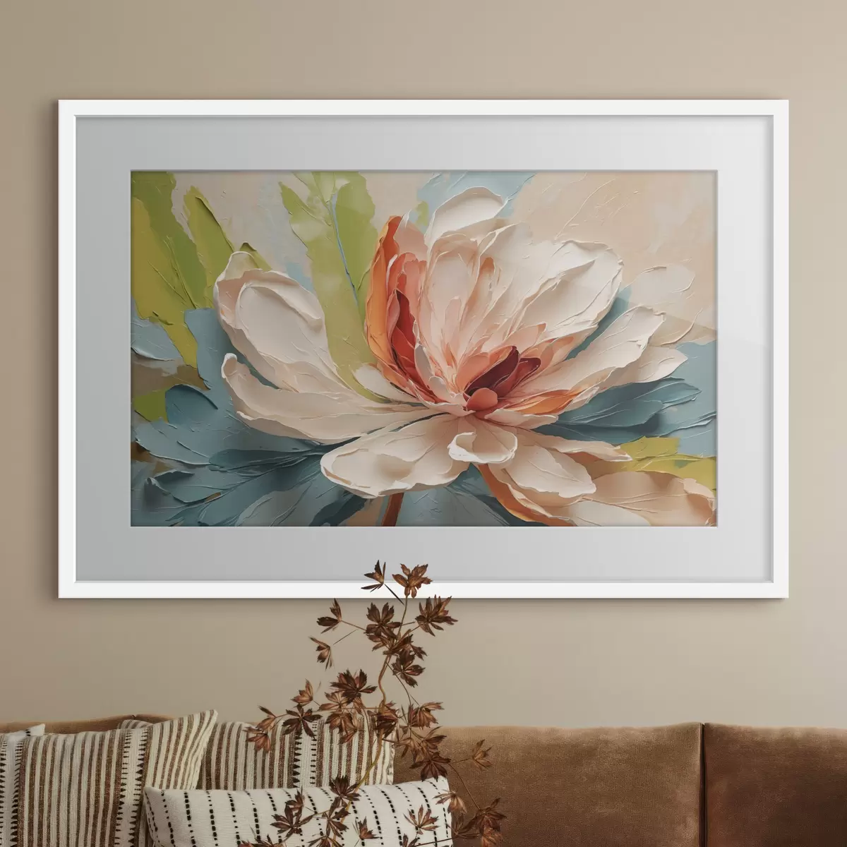 Poster Fleur abstraite à l'huile f40856