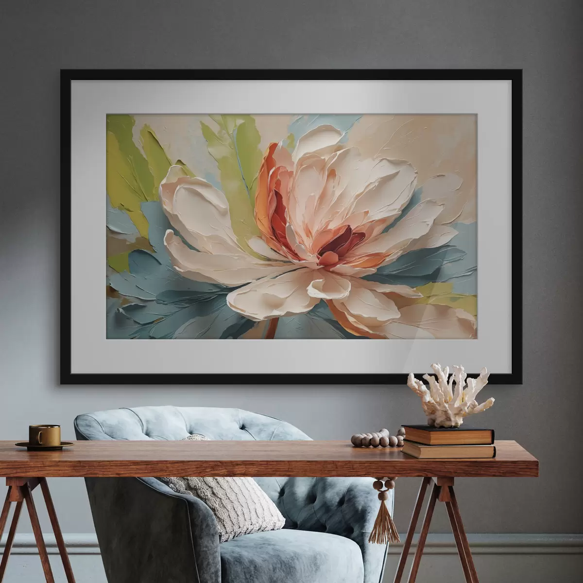 Poster Fleur abstraite à l'huile f40856