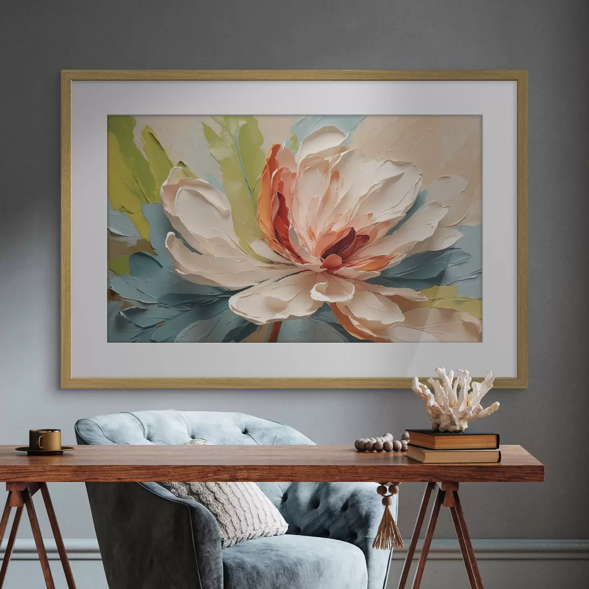 Poster Fleur abstraite à l'huile f40856