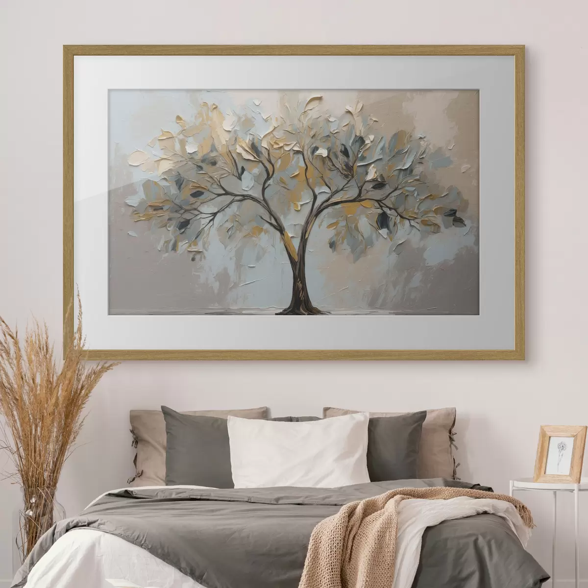 Poster Arbre sur fond d'huile abstraite f40858