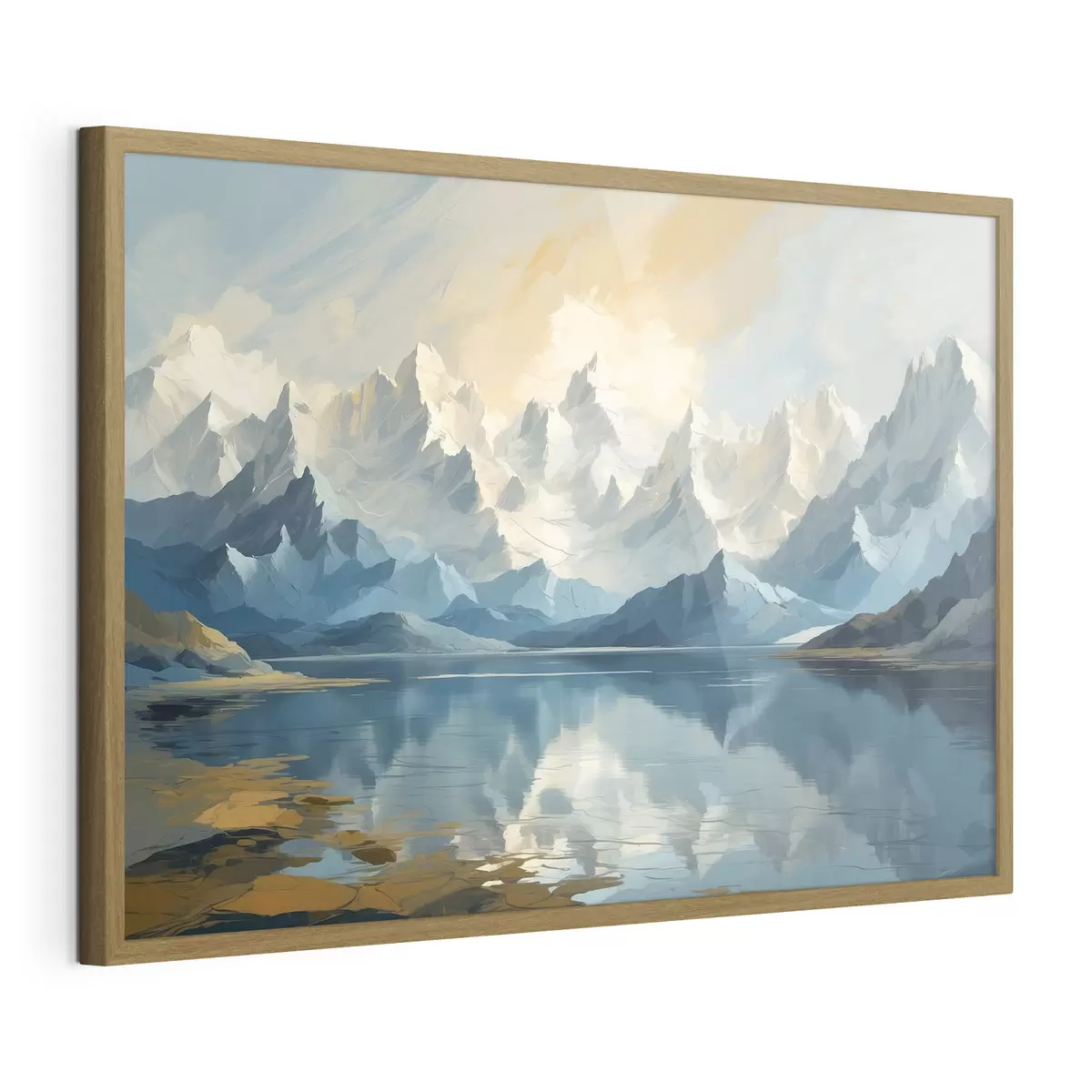 Poster Lac et montagnes enneigées f40861