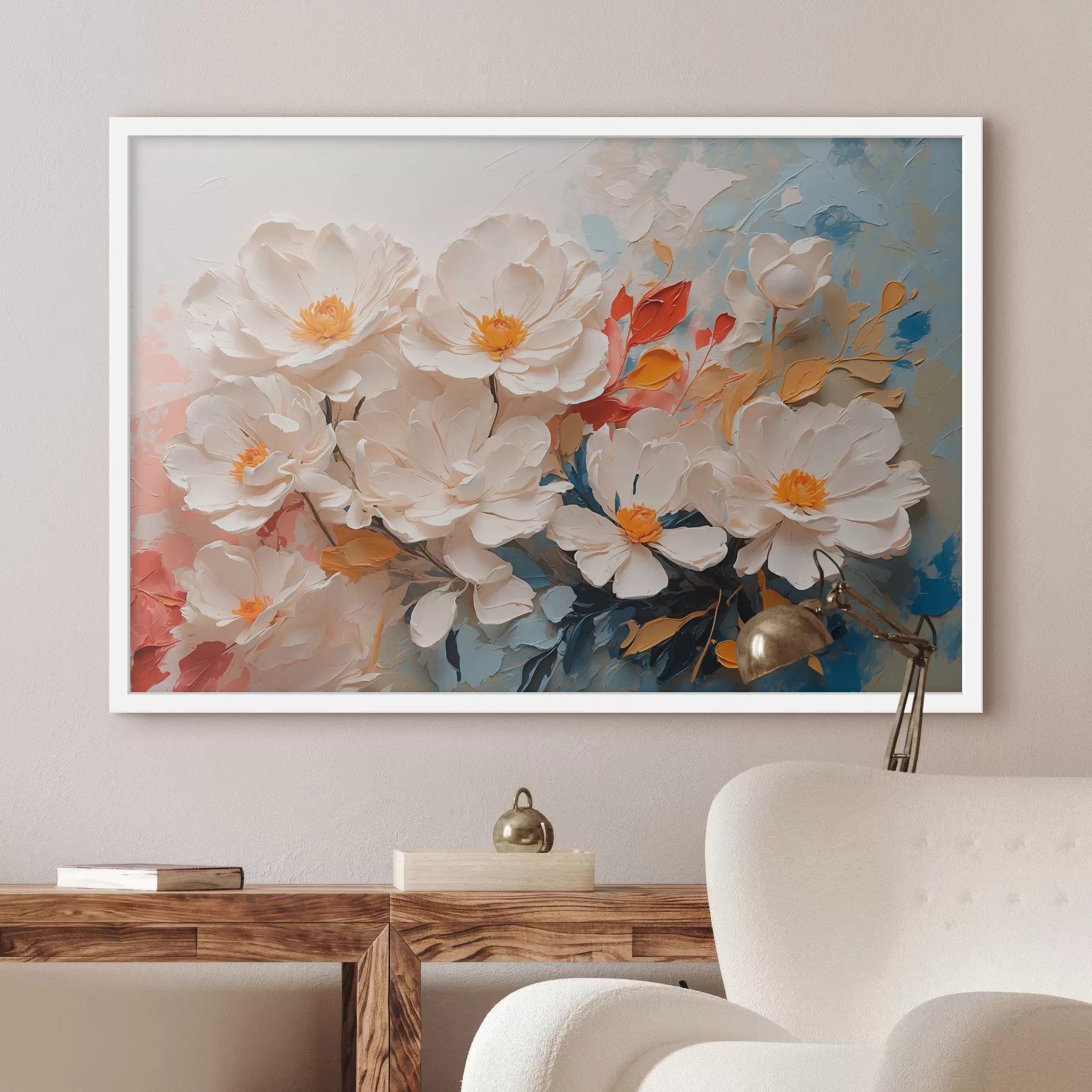 Papier peint Fleurs claires, jour sombre f40862