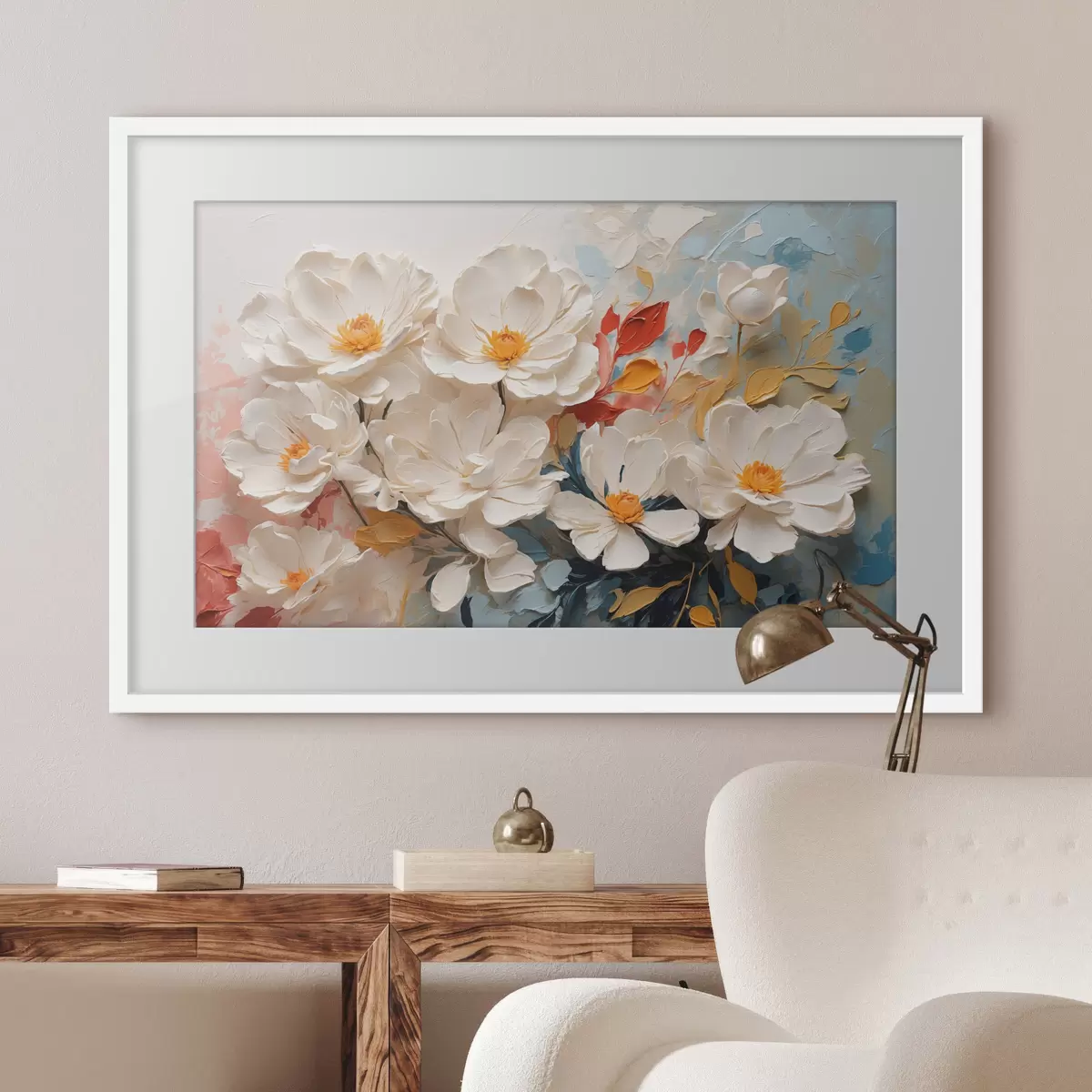 Poster Fleurs claires, jour sombre f40862