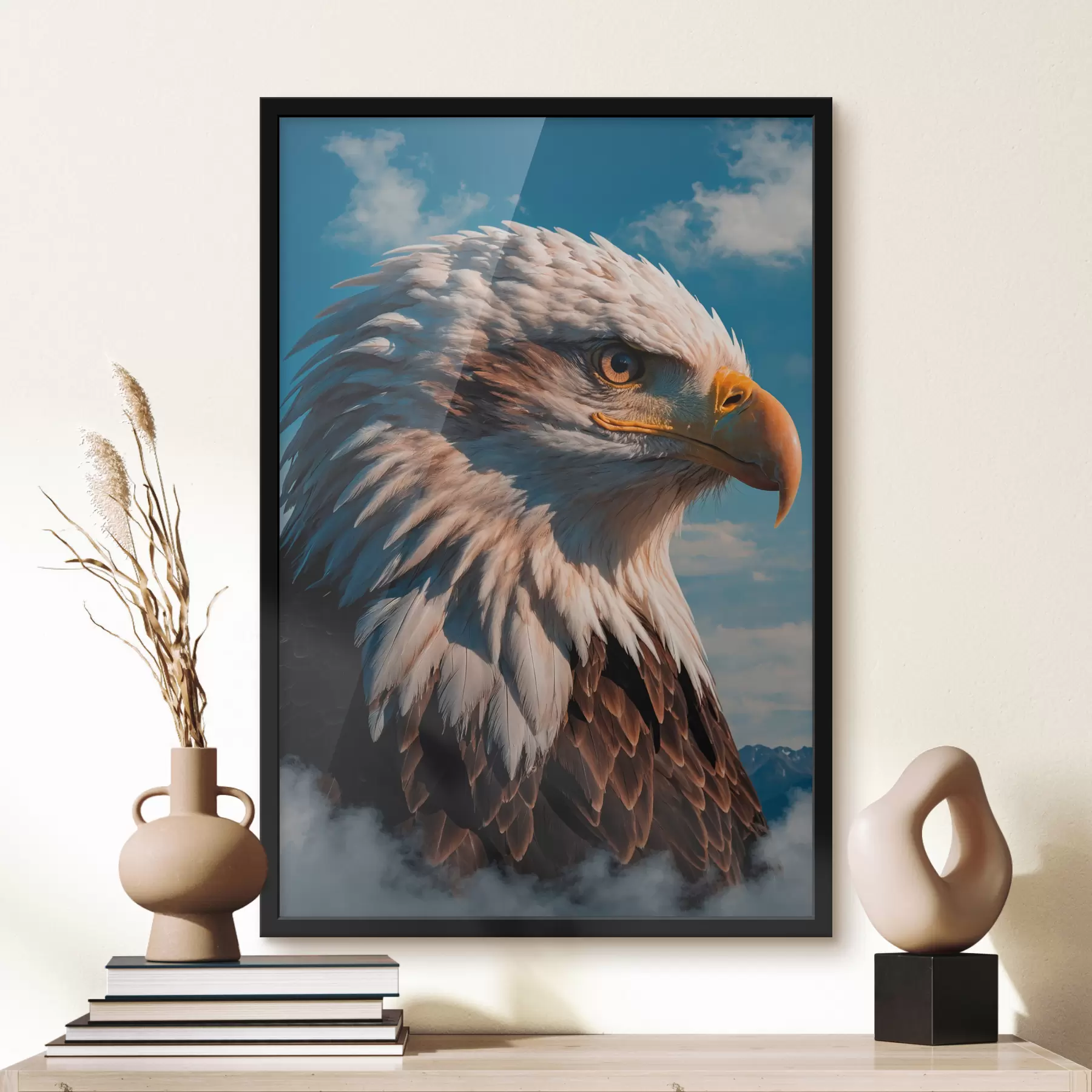 Papier peint Tête d'aigle sur fond de ciel f40872