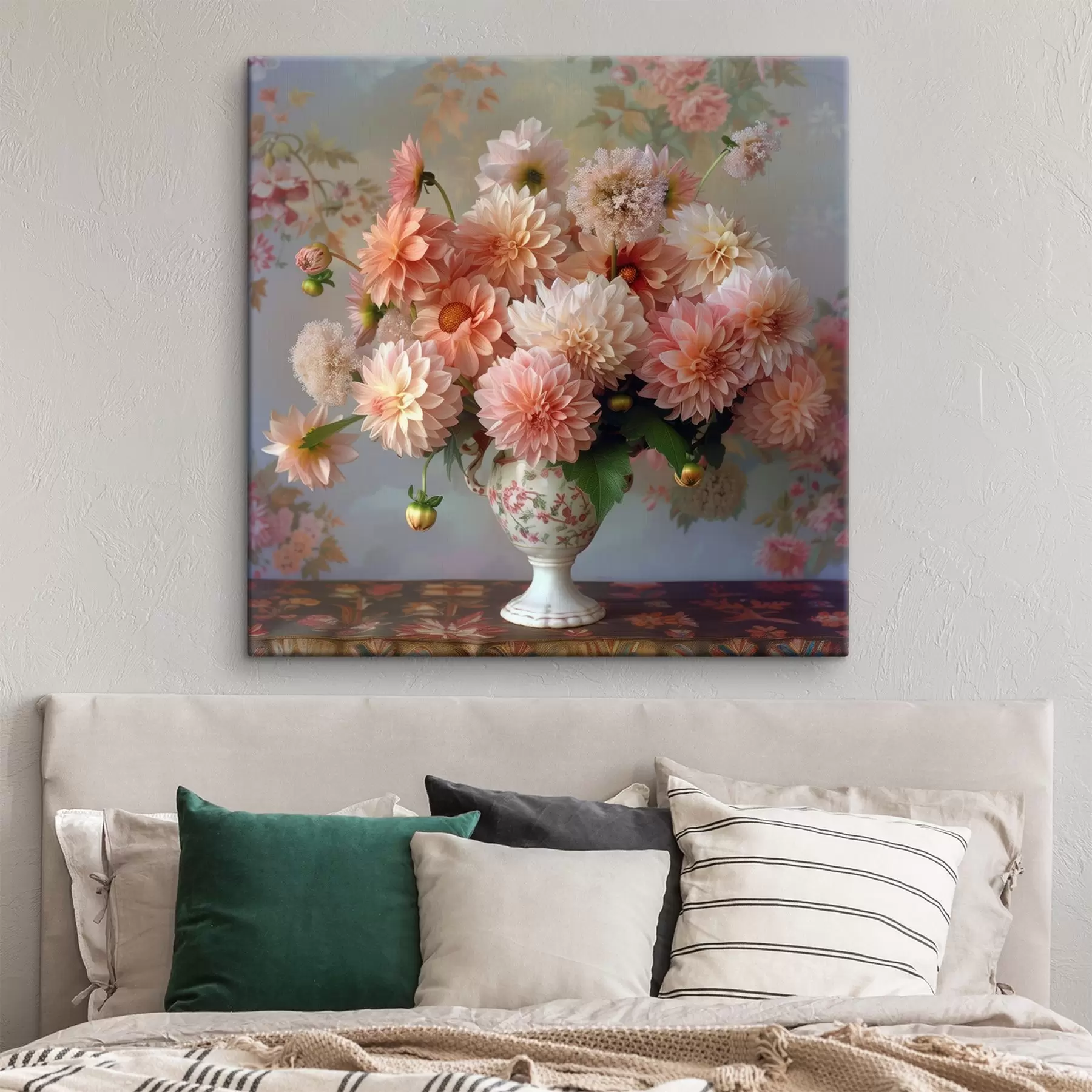 Papier peint Délicat bouquet de chrysanthèmes dans un vase s41002
