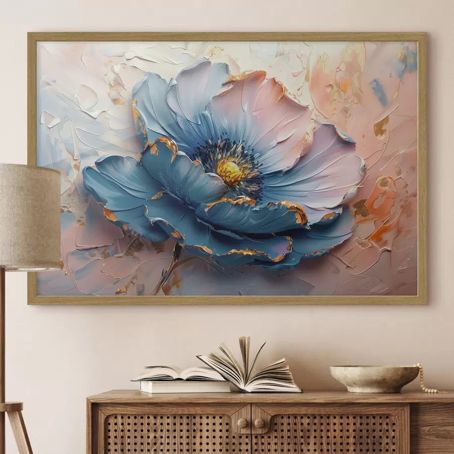 Papier peint Une grande fleur aux couleurs délicates et aux coups de pinceau audacieux f40991