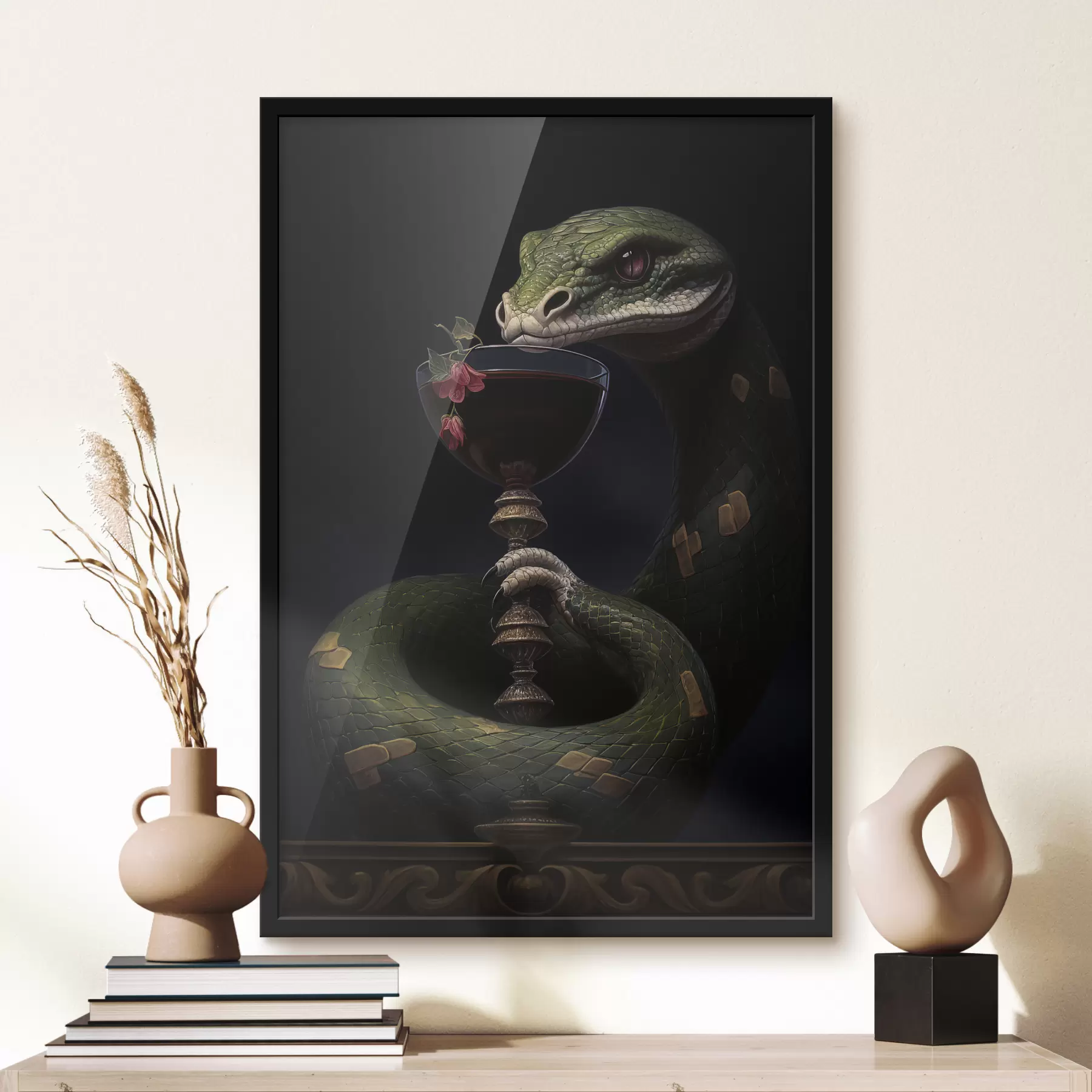 Papier peint verre et serpent f41140