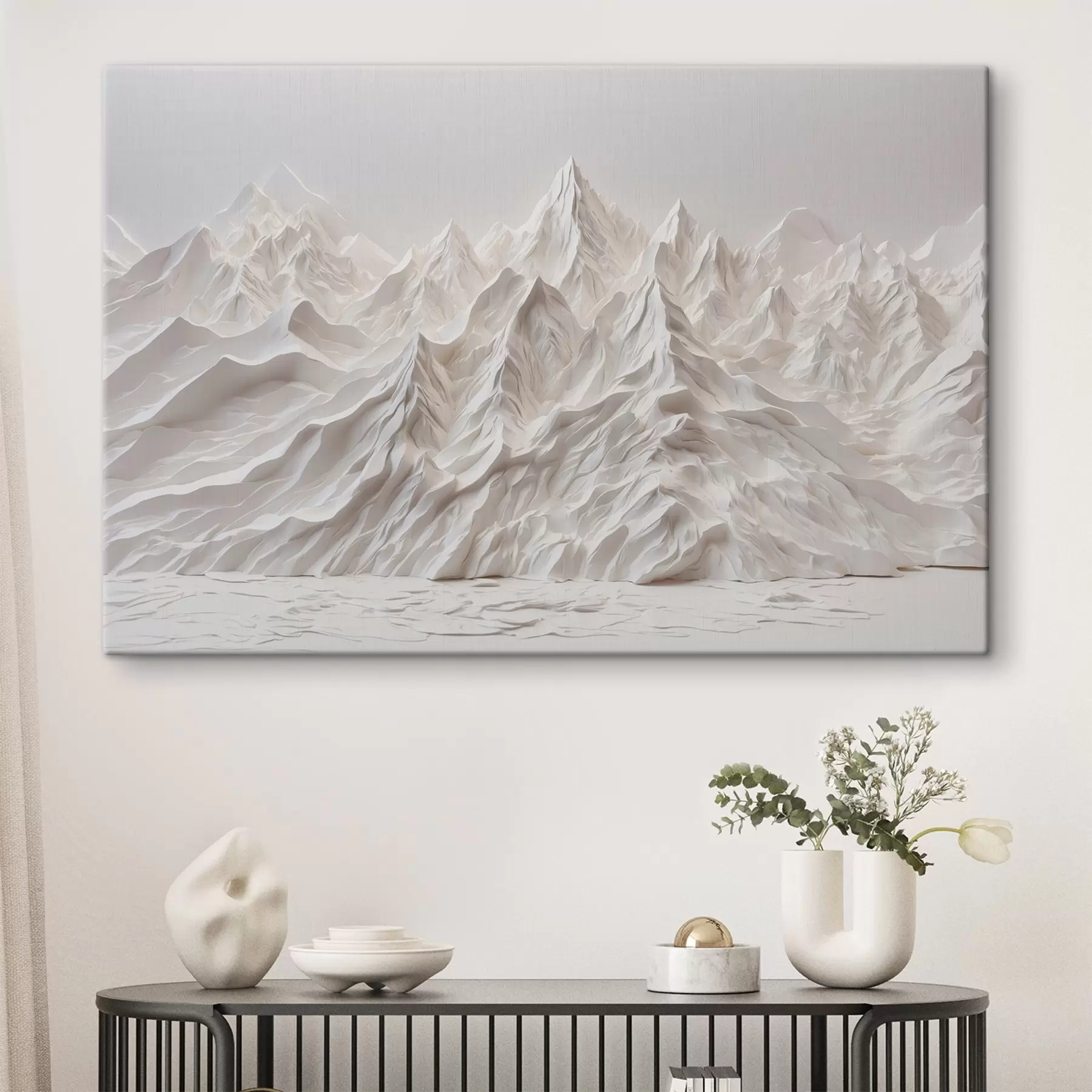 Tableau Montagnes blanches abstraites s41037
