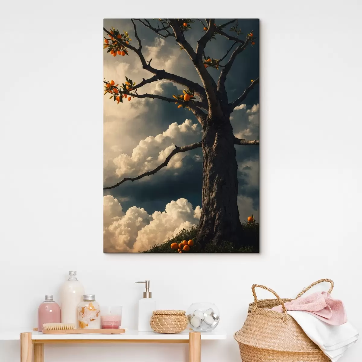 Tableau Oranger sur fond de nuages s41050