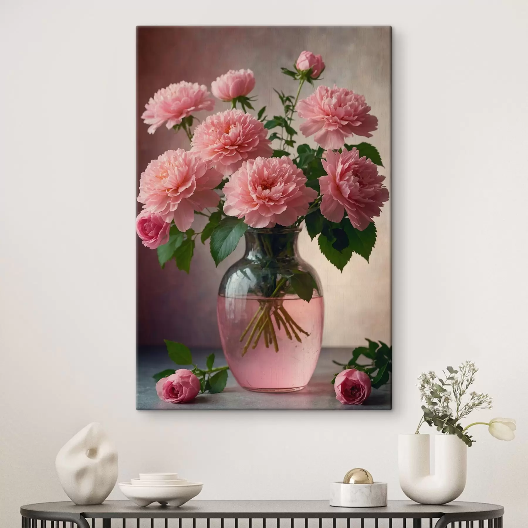 Papier peint Fleurs roses dans un vase s41055