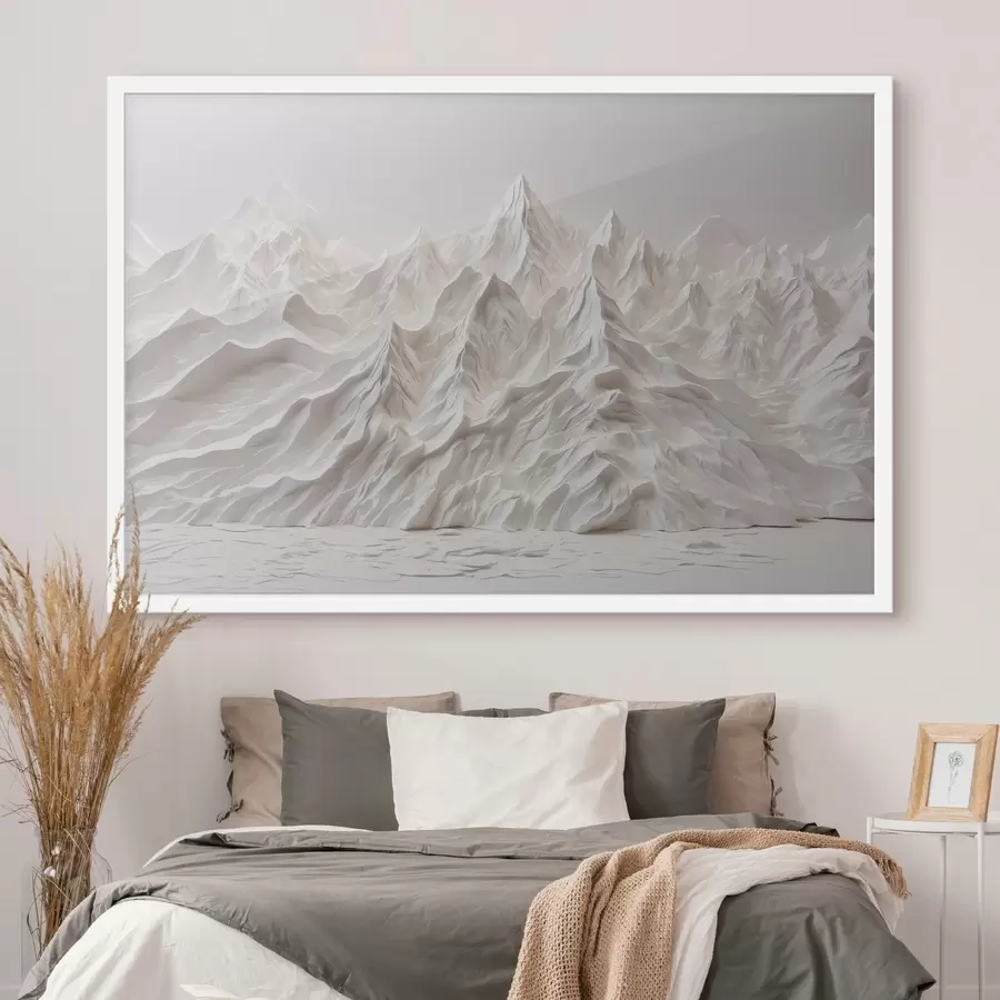 Papier peint Montagnes blanches abstraites f41037