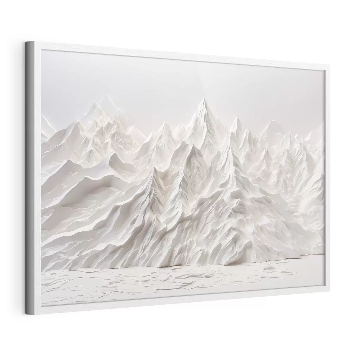 Poster Montagnes blanches abstraites f41037