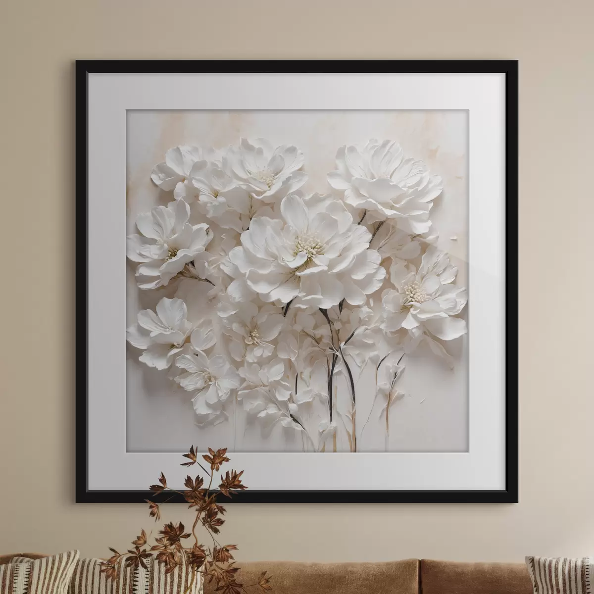 Poster Fleurs sur tiges sombres f41042