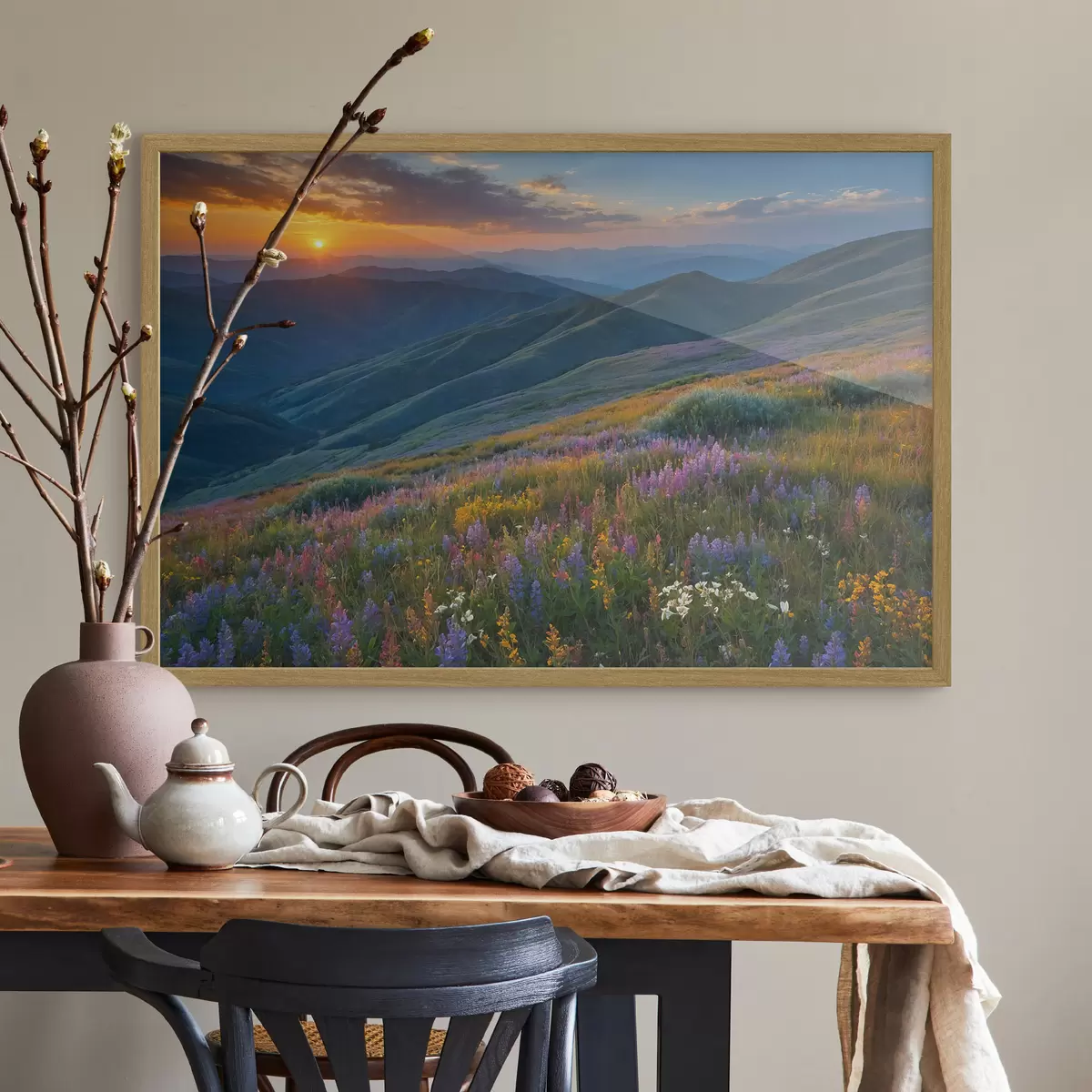 Poster Fleurs sur les montagnes f41048