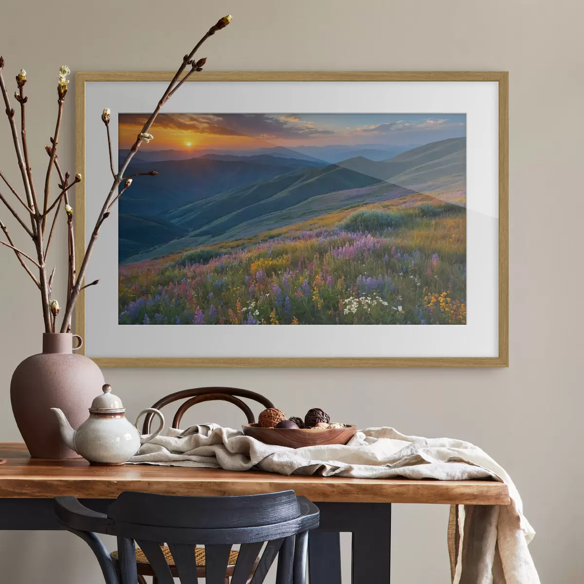 Poster Fleurs sur les montagnes f41048