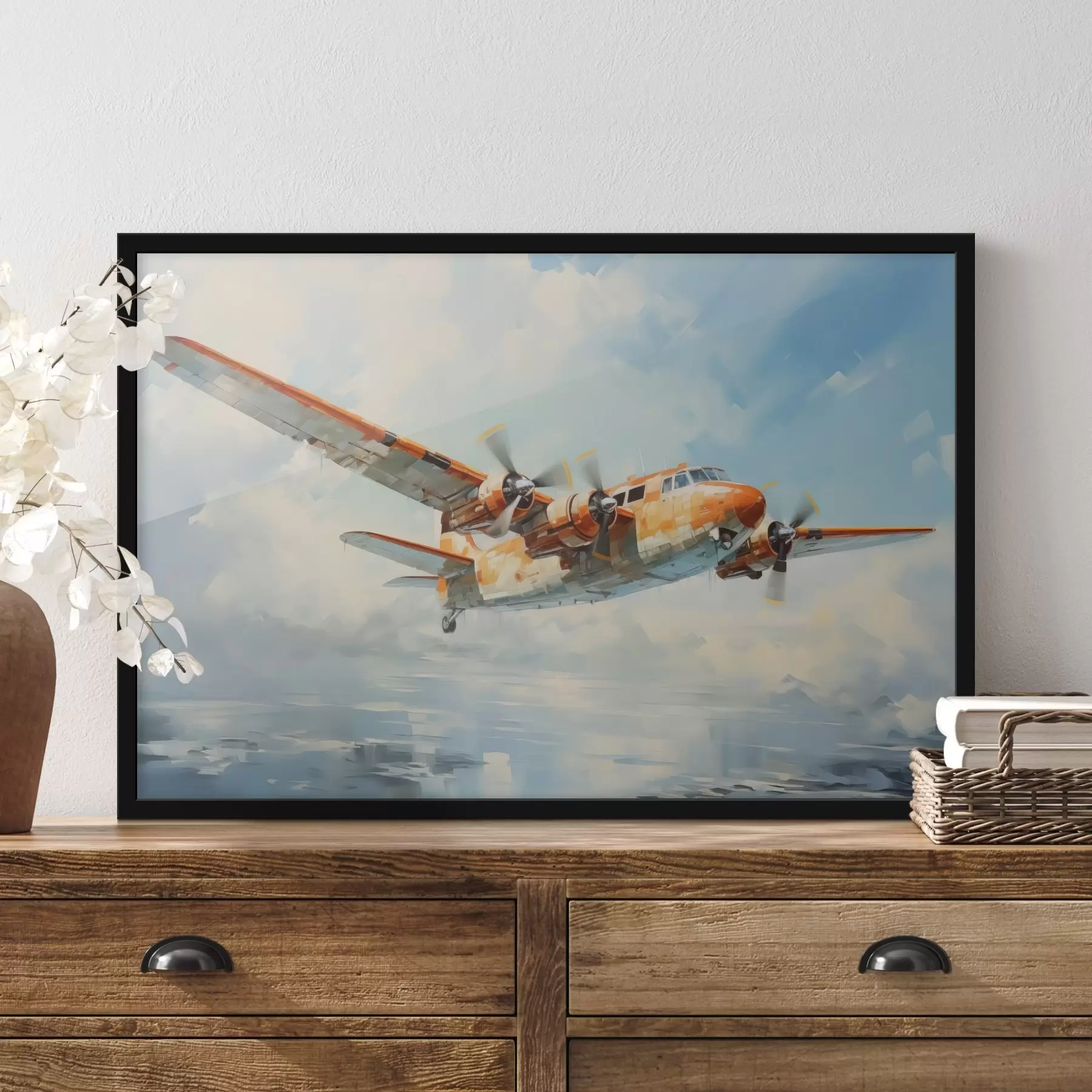 Papier peint L'avion vole dans le ciel f41239