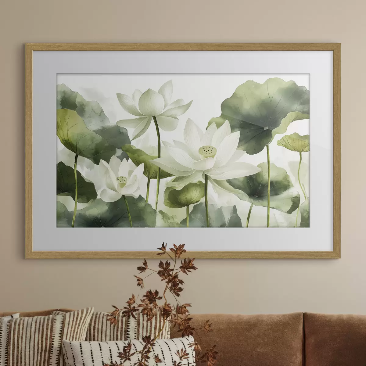 Poster Belle aquarelle de fleurs de lotus f41227