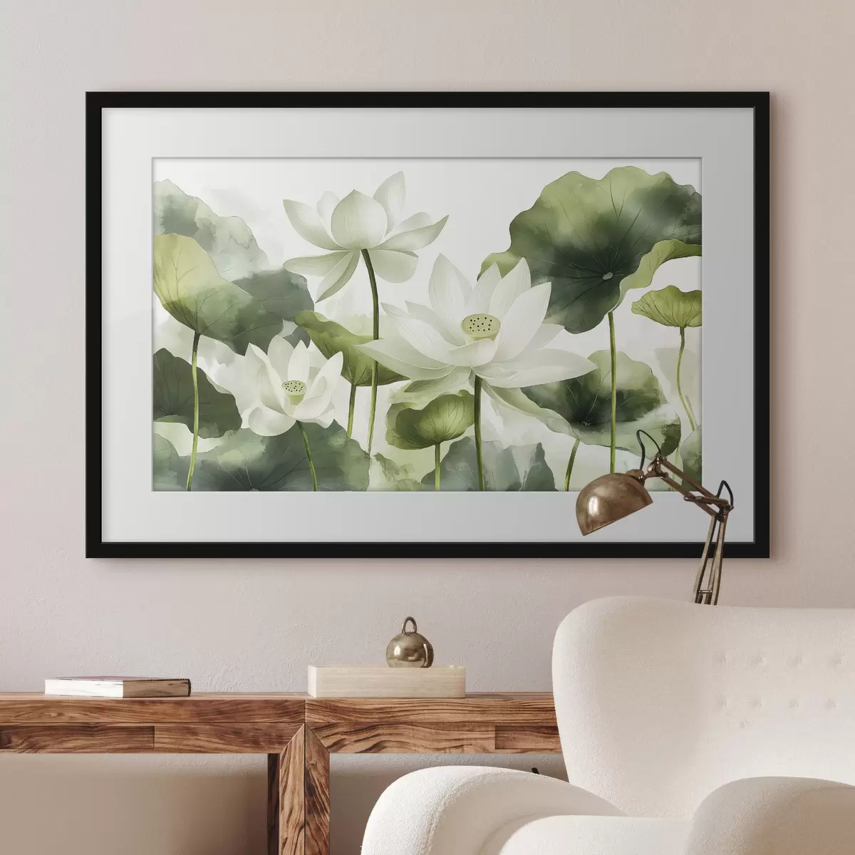 Poster Belle aquarelle de fleurs de lotus f41227