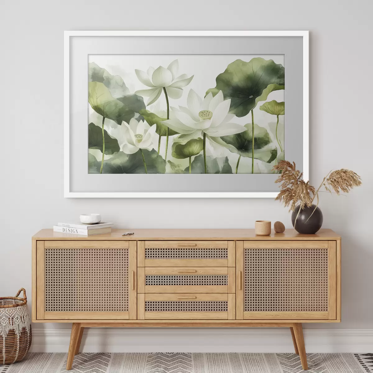Poster Belle aquarelle de fleurs de lotus f41227