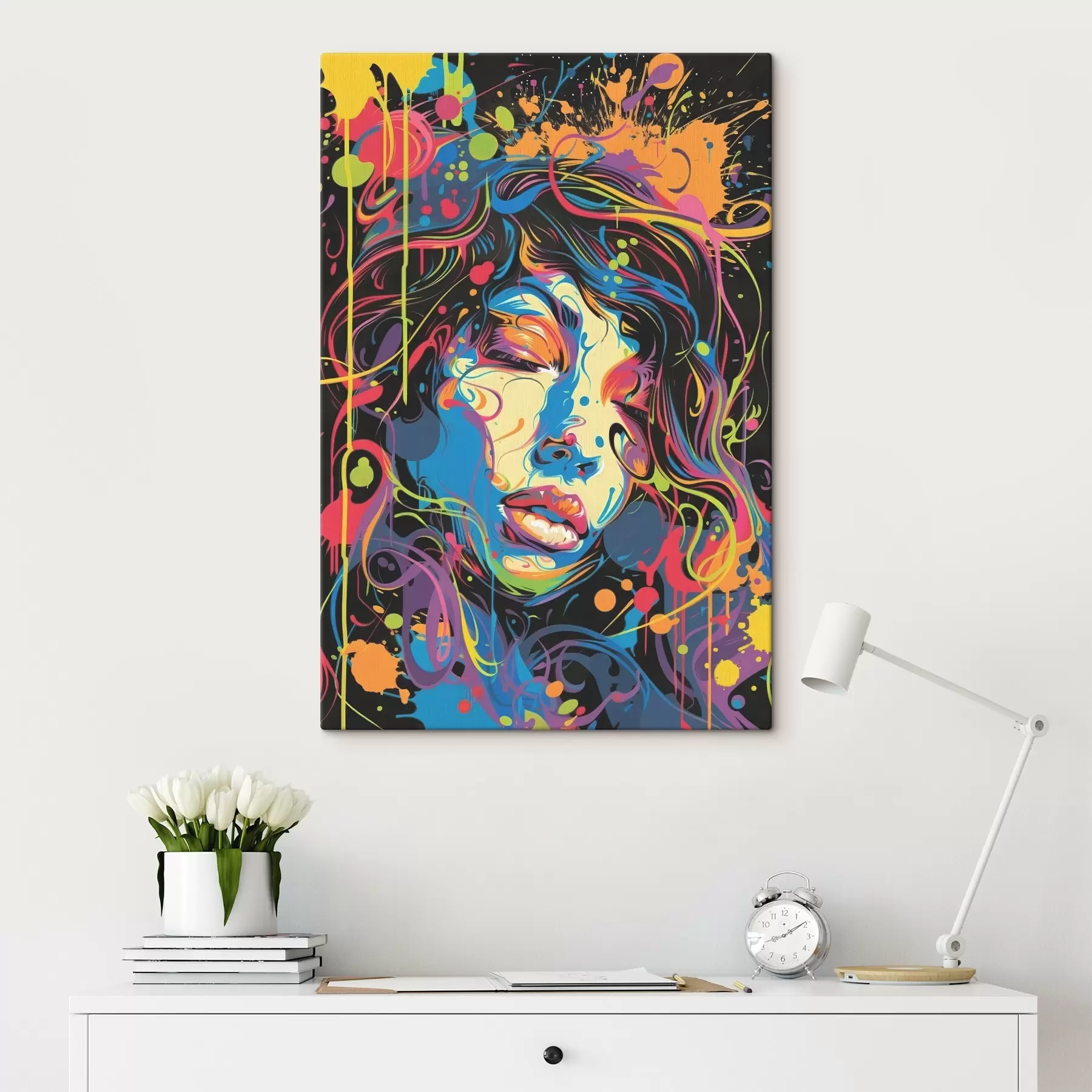 Papier peint Expression vibrante grâce à des traits colorés s39034